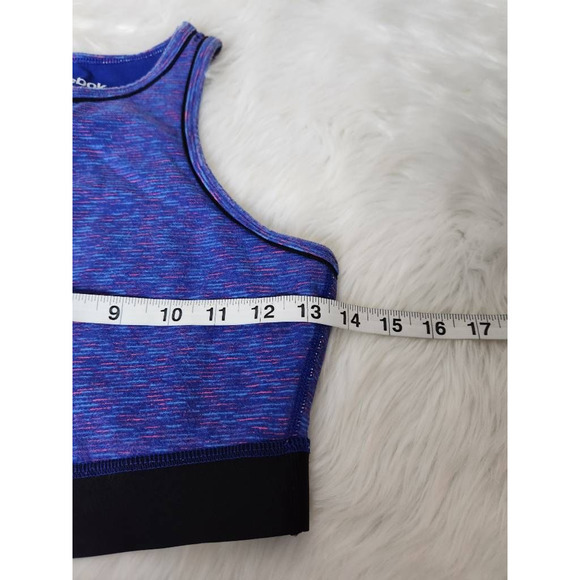 Reebok Womens Sports Bra Multicolor Space Dye Racerback Stretch Pullover Top S - Picture 3 of 5